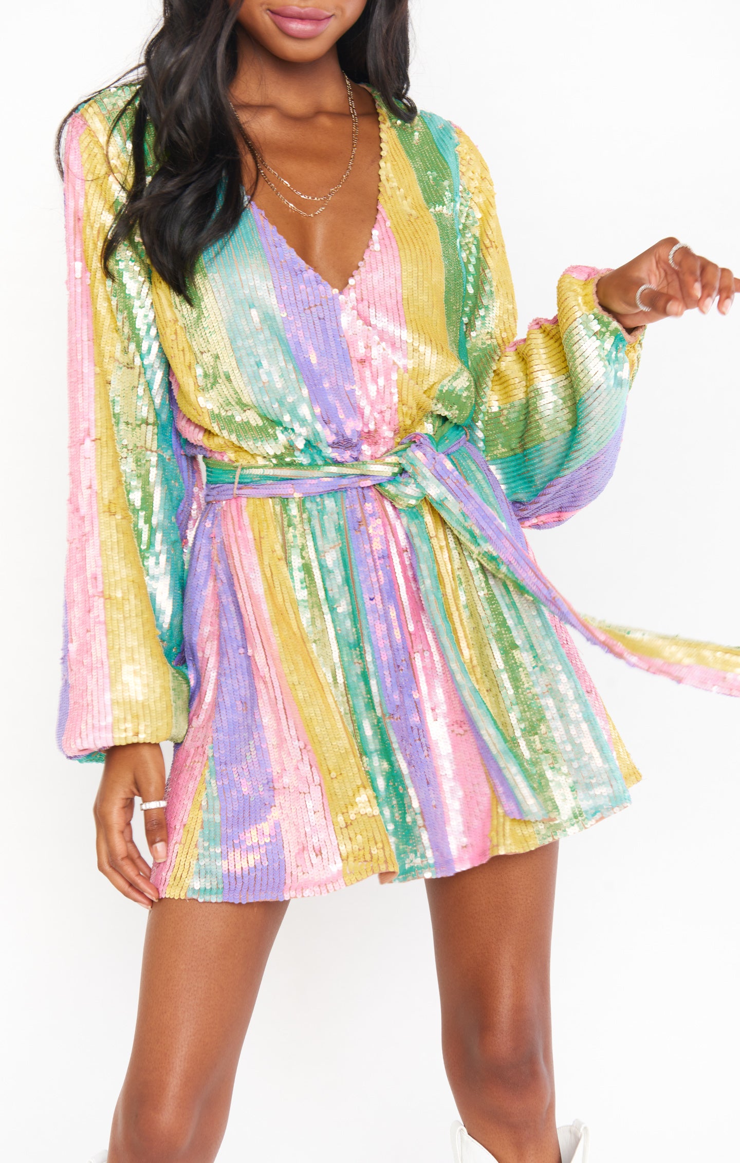 Dress ~ Rainbow Stripe Sequins ...